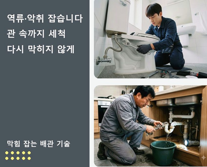 성남시중원구 도촌동 정화조막힘 가격 안내 현장 작업 사진 - 배관해결사