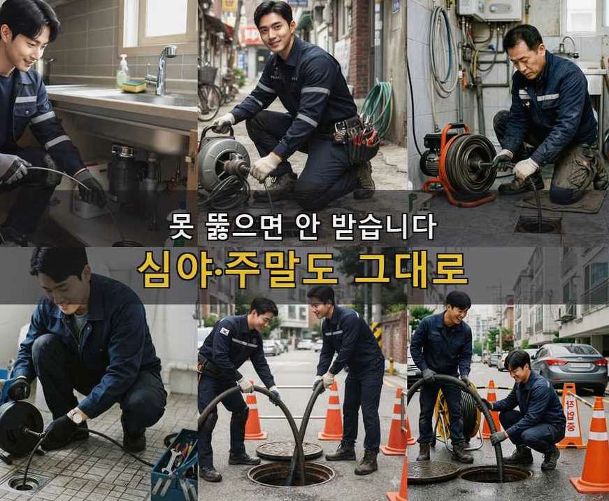 성남시중원구 도촌동 하수구 역류 빠른 해결 현장 작업 사진 - 배관해결사