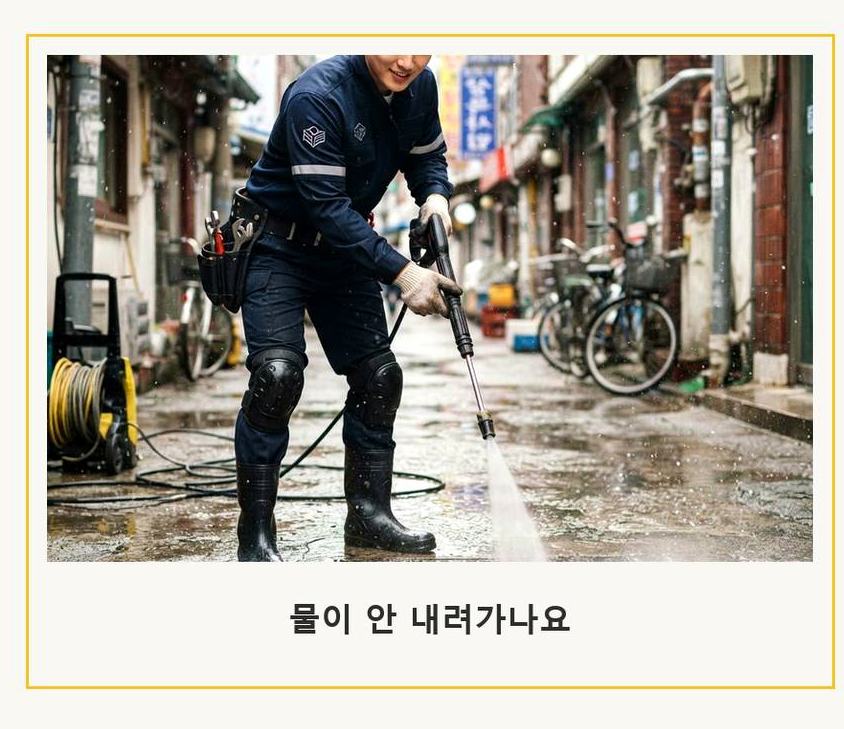 서울 마포구 동교동 배수구막힘 당일 처리 현장 작업 사진 - 배관해결사
