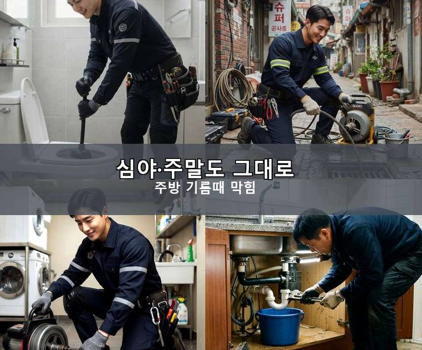 구리시 동구동 배관청소 원인 진단 현장 작업 사진 - 배관해결사