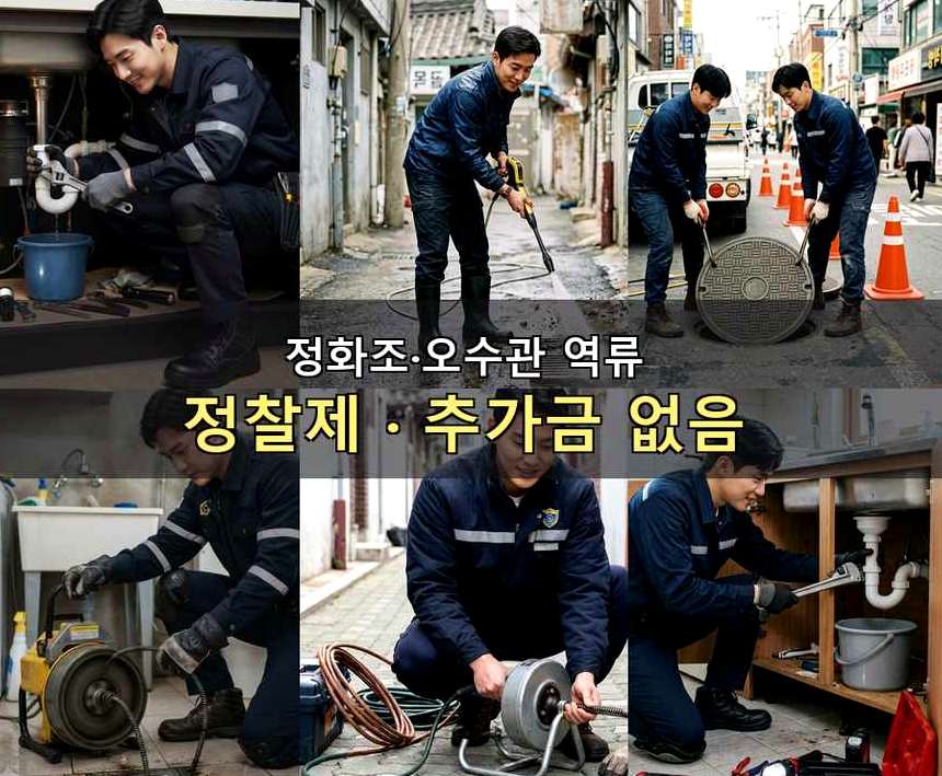 구리시 아천동 고압세척 고압세척·관통 작업 모습