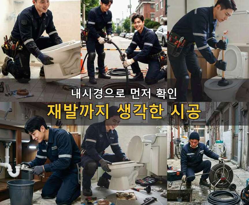 성남시분당구 동원동 변기막힘 긴급출동 현장 작업 사진 - 배관해결사
