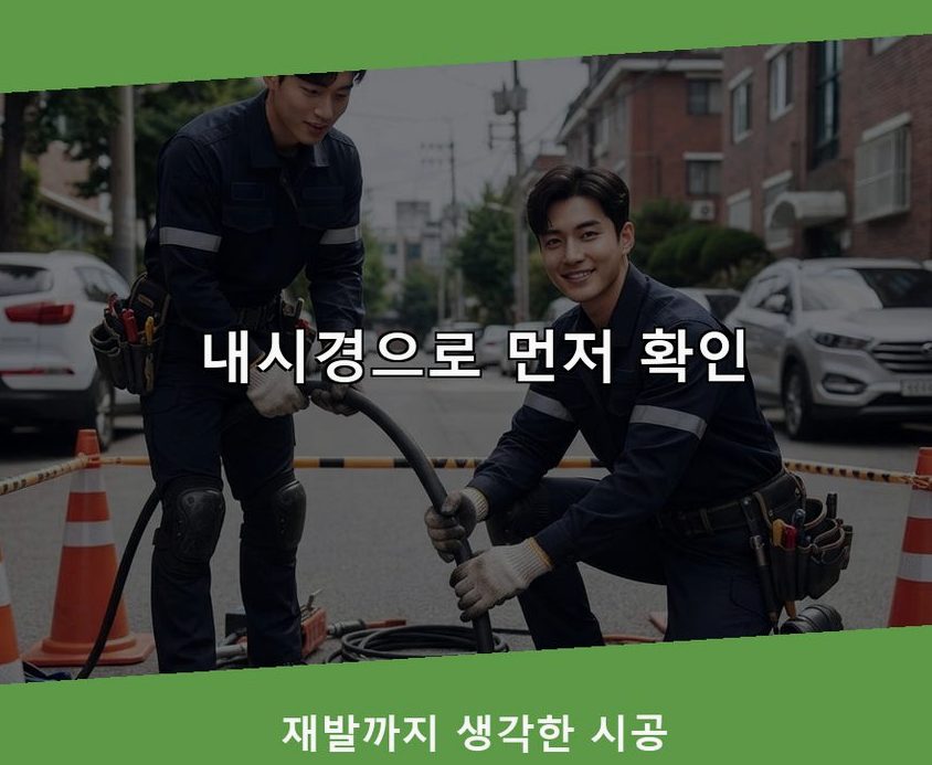 서울 중구 동화동 싱크대막힘 고압세척·관통 작업 모습