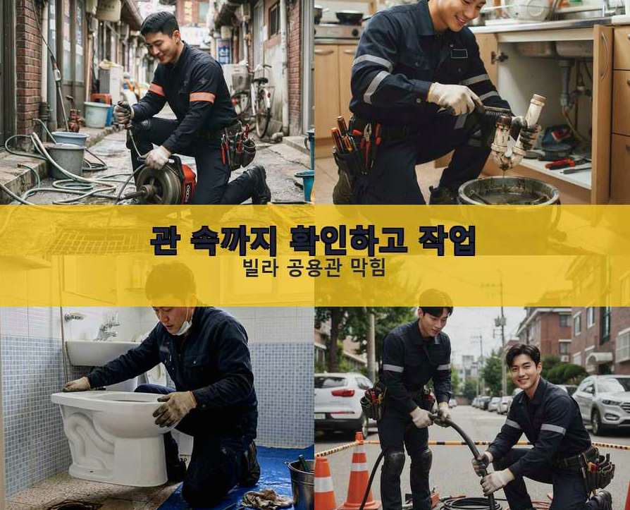 이천시 사음동 변기막힘 고압세척·관통 작업 모습