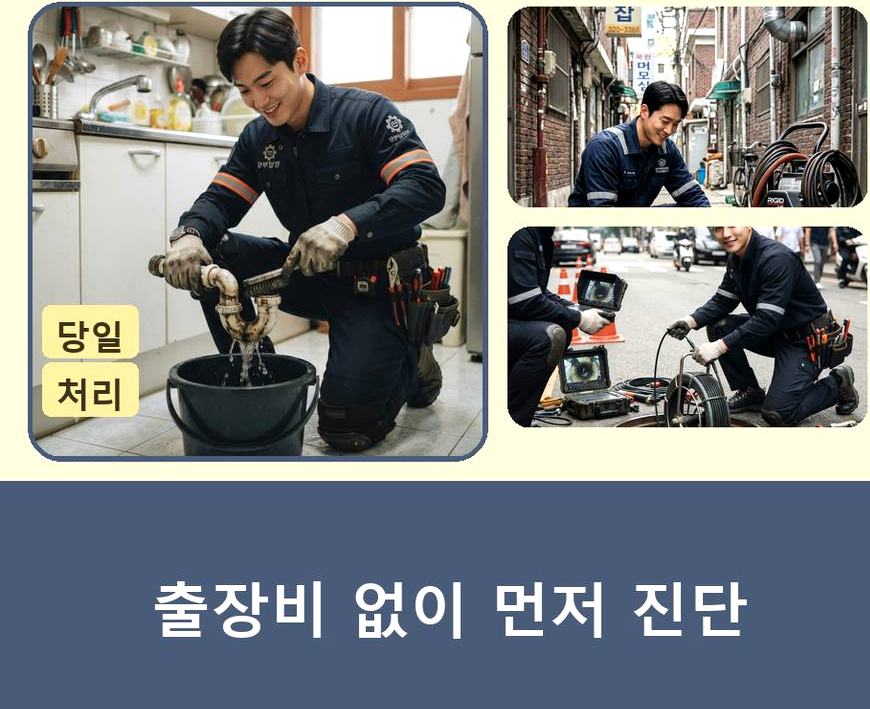 용인시처인구 마평동 변기막힘 원인 진단 현장 작업 사진 - 배관해결사