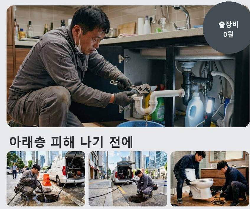 용인시처인구 마평동 세탁기 배수구막힘 원인 진단 현장 작업 사진 - 배관해결사