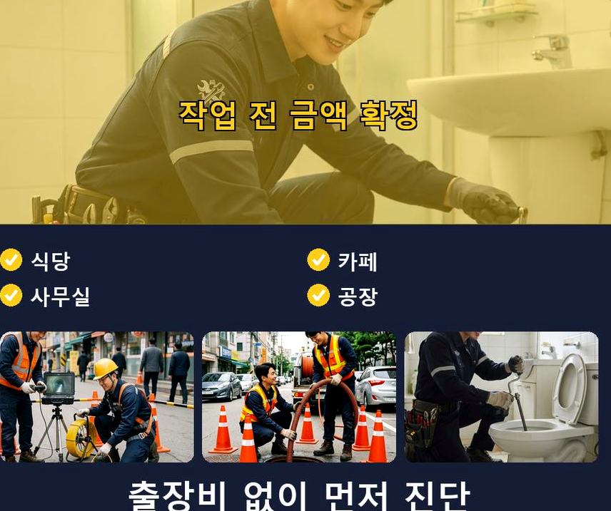 서울 중구 만리동 배수구막힘 당일 처리 현장 작업 사진 - 배관해결사