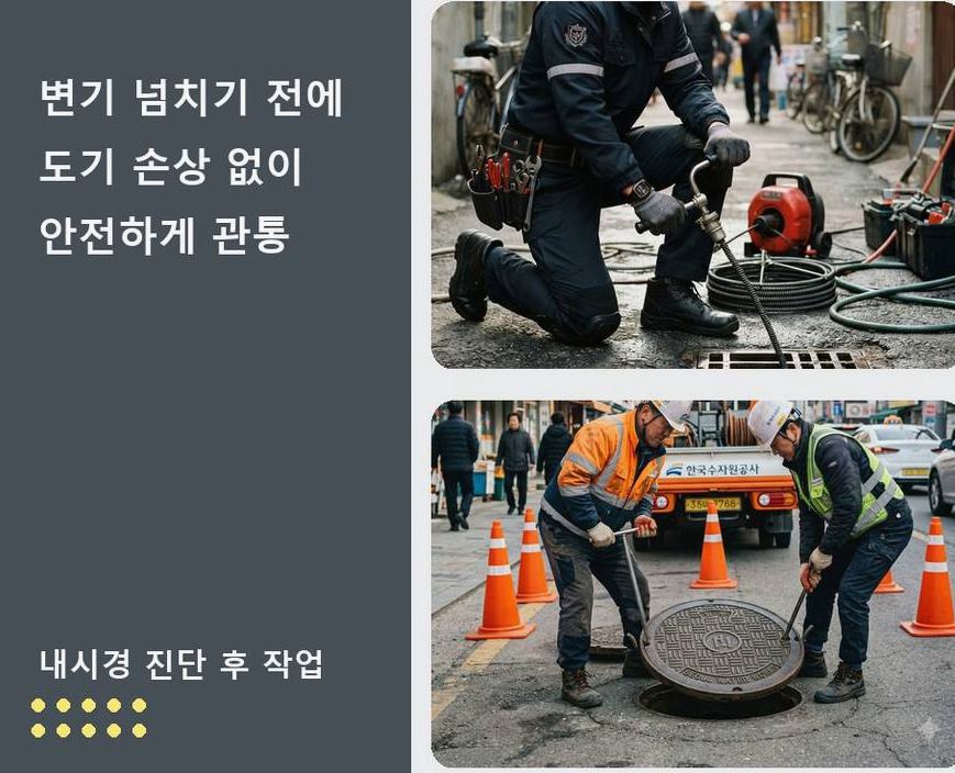 시흥시 목감동 배수구막힘 당일 처리 현장 작업 사진 - 배관해결사