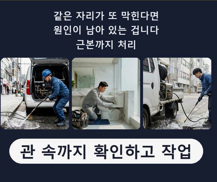안산시단원구 목내동 배관청소 당일 처리 현장 작업 사진 - 배관해결사