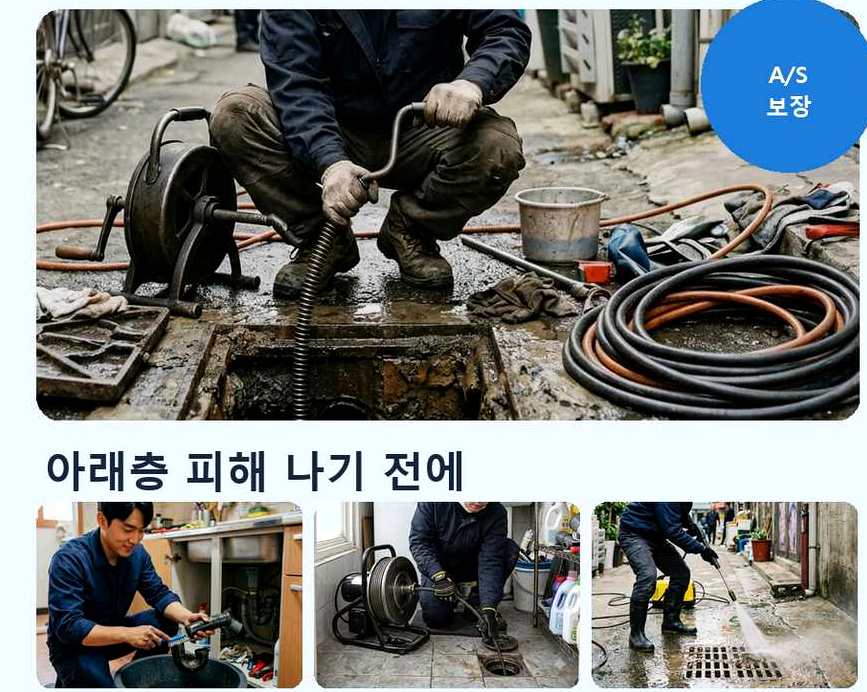 안산시단원구 목내동 싱크대막힘 24시 출동 현장 작업 사진 - 배관해결사