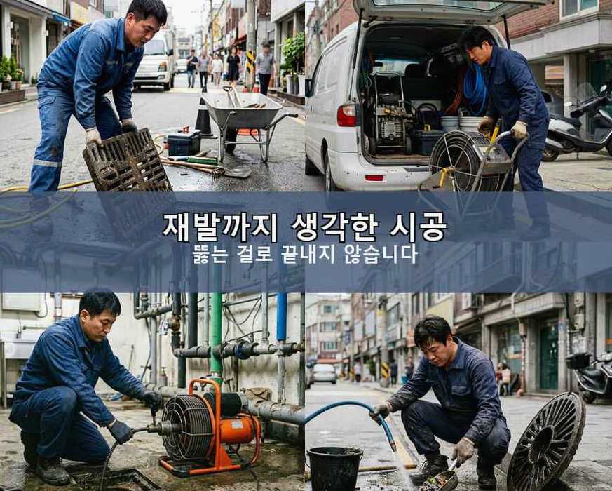 시흥시 무지내동 변기막힘 비용 현장 작업 사진 - 배관해결사