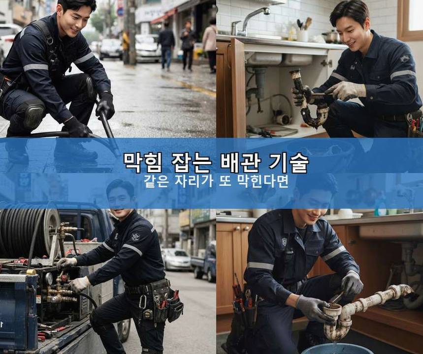 서울 중구 묵정동 변기막힘 고압세척·관통 작업 모습