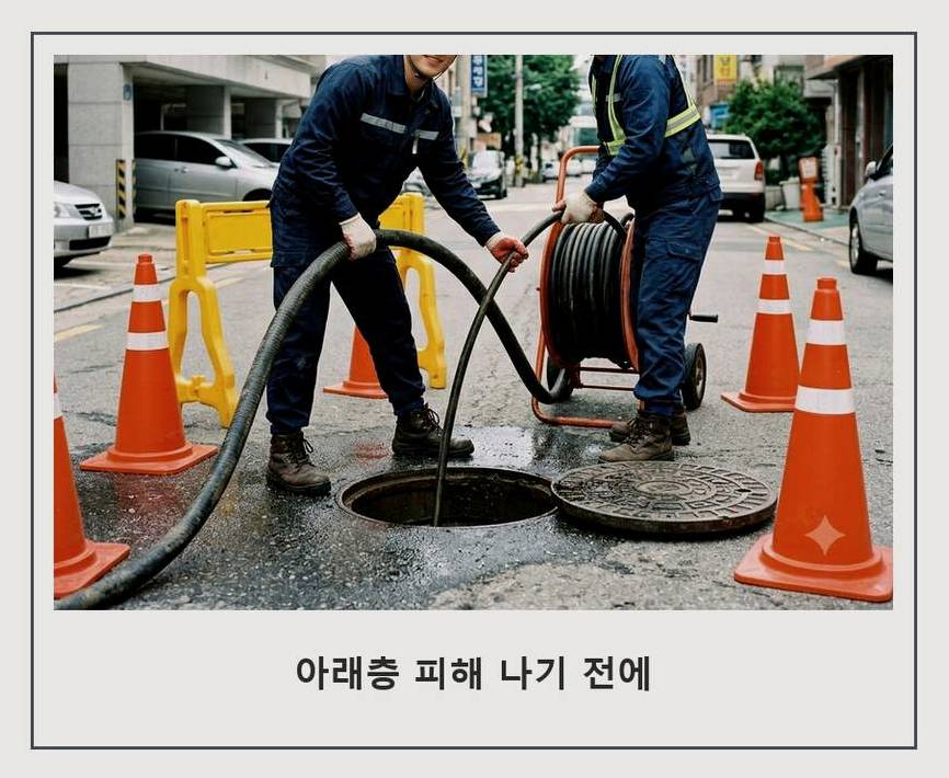 서울 송파구 문정동 세탁기 배수구막힘 뚫음 현장 작업 사진 - 배관해결사