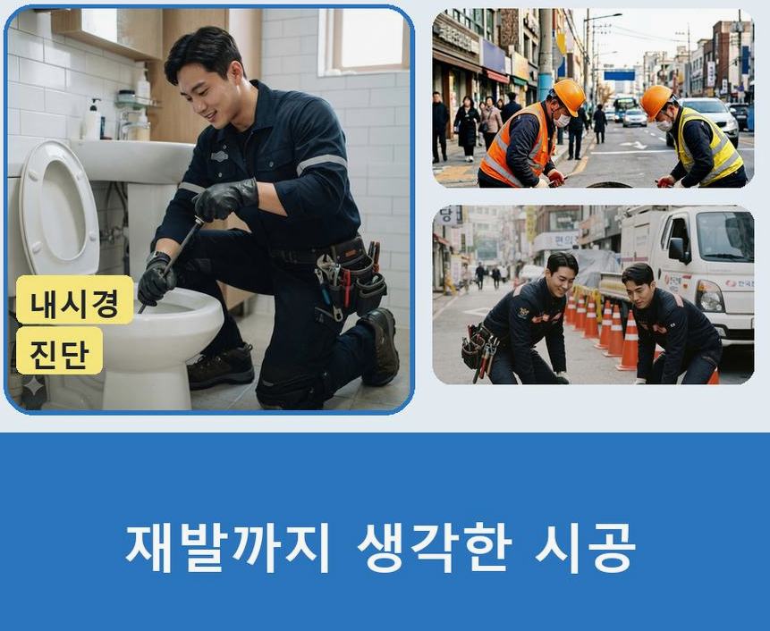서울 송파구 문정동 정화조막힘 뚫음 현장 작업 사진 - 배관해결사