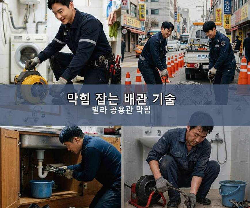 시흥시 물왕동 싱크대막힘 전문 업체 현장 작업 사진 - 배관해결사