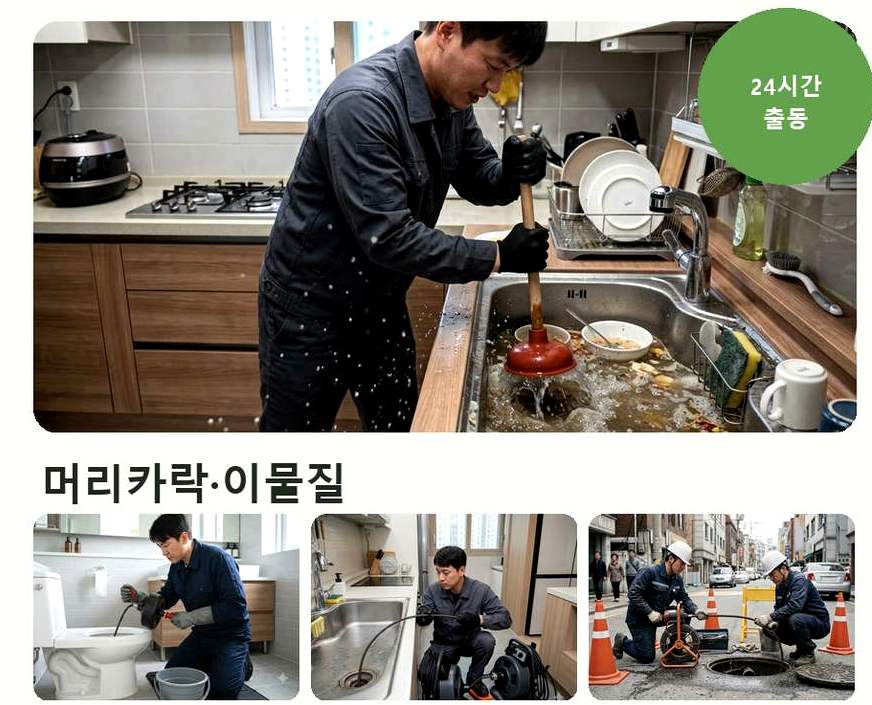 서울 강북구 미아동 배관청소 당일 처리 현장 작업 사진 - 배관해결사
