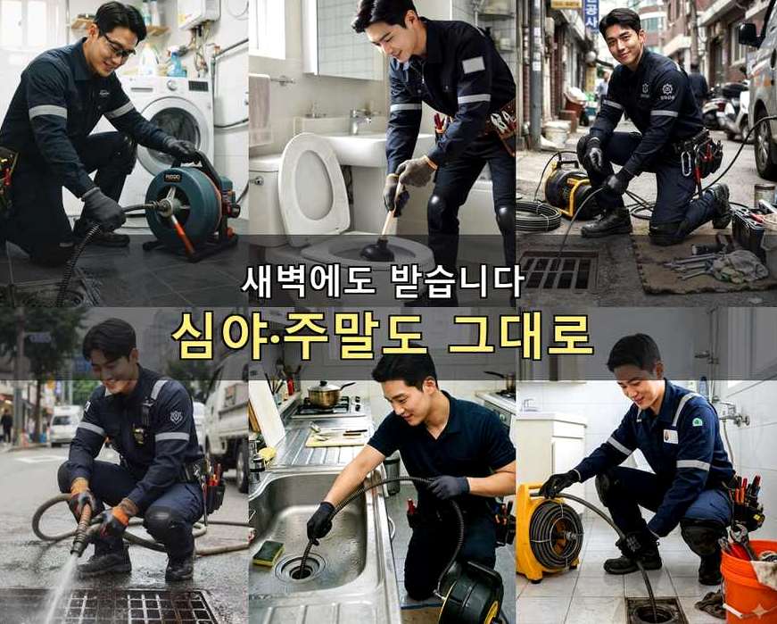 안양시만안구 석수동 하수구막힘 고압세척·관통 작업 모습