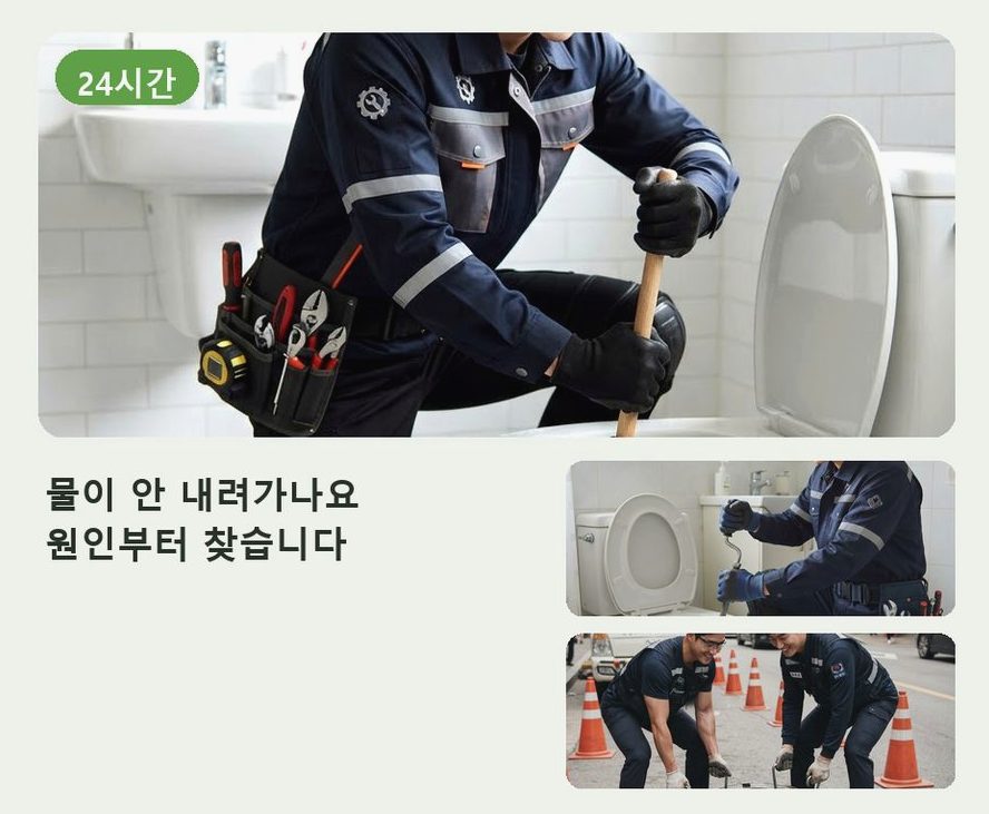 안양시만안구 박달동 욕실 배수구막힘 출장비 무료 현장 작업 사진 - 배관해결사