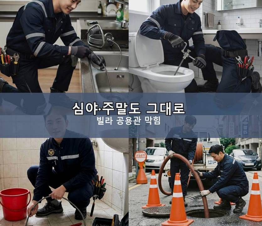 서울 서초구 반포동 배관청소 뚫음 현장 작업 사진 - 배관해결사