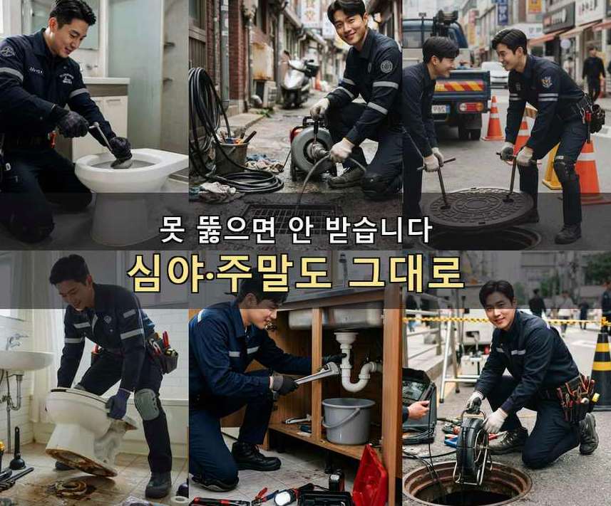 서울 서초구 반포동 세탁기 배수구막힘 당일 처리 현장 작업 사진 - 배관해결사