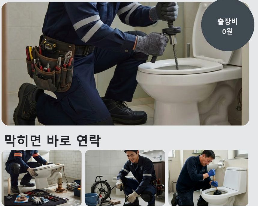 서울 서초구 반포동 정화조막힘 당일 처리 현장 작업 사진 - 배관해결사