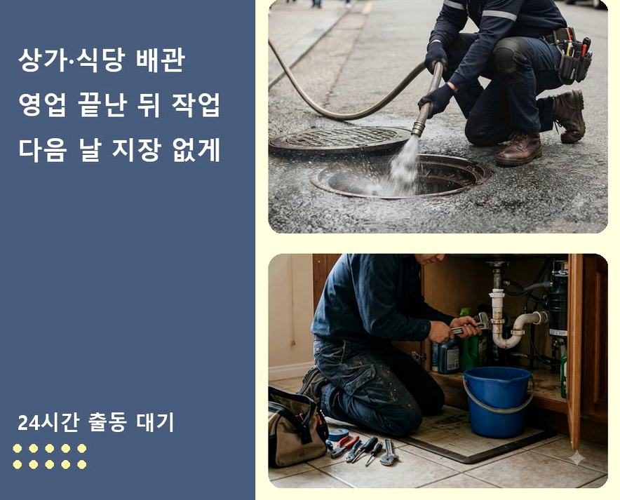 서울 서초구 방배동 변기막힘 고압세척·관통 작업 모습