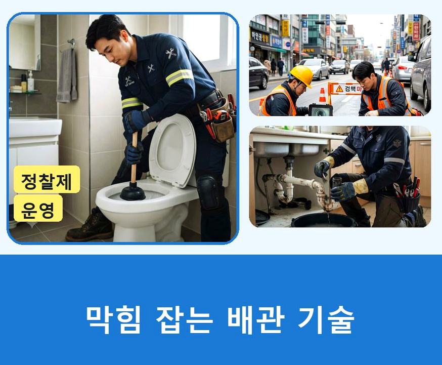 서울 서초구 방배동 고압세척 고압세척·관통 작업 모습