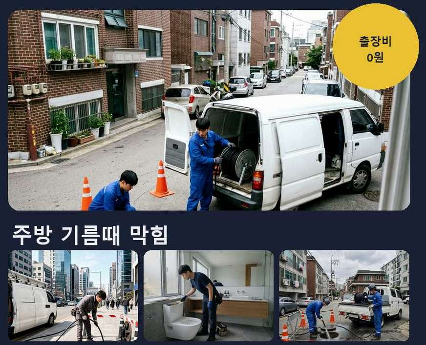 서울 서초구 반포본동 고압세척 고압세척·관통 작업 모습