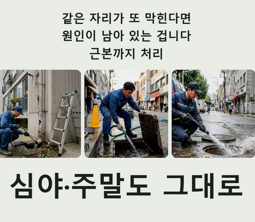 서울 서초구 방배동 고압세척 업체 현장 작업 사진 - 배관해결사