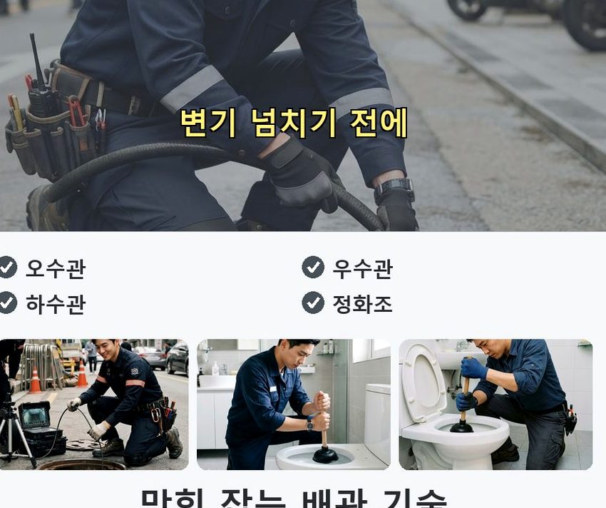 서울 서초구 우면동 변기막힘 고압세척·관통 작업 모습