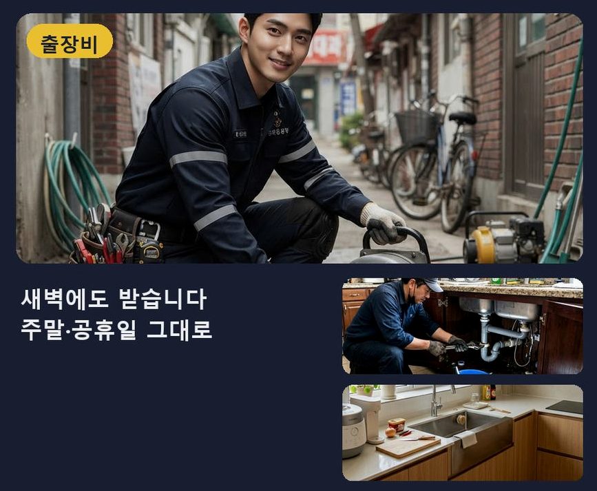 서울 서초구 방배동 오수관막힘 전문 업체 현장 작업 사진 - 배관해결사