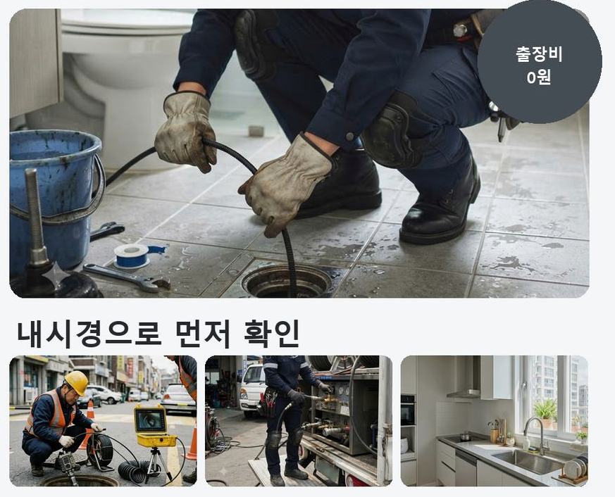 서울 서초구 방배동 하수구 냄새 긴급출동 현장 작업 사진 - 배관해결사