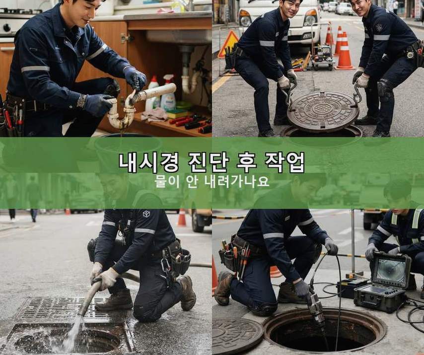 서울 송파구 방이동 정화조막힘 비용 현장 작업 사진 - 배관해결사