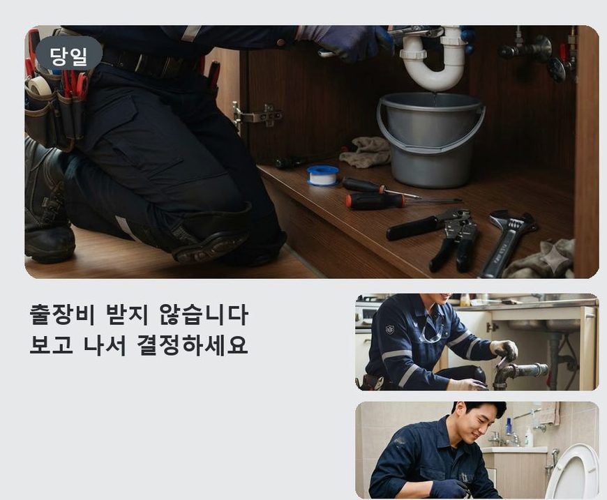 옹진군 백령면가을리 욕실 배수구막힘 출장비 무료 현장 작업 사진 - 배관해결사