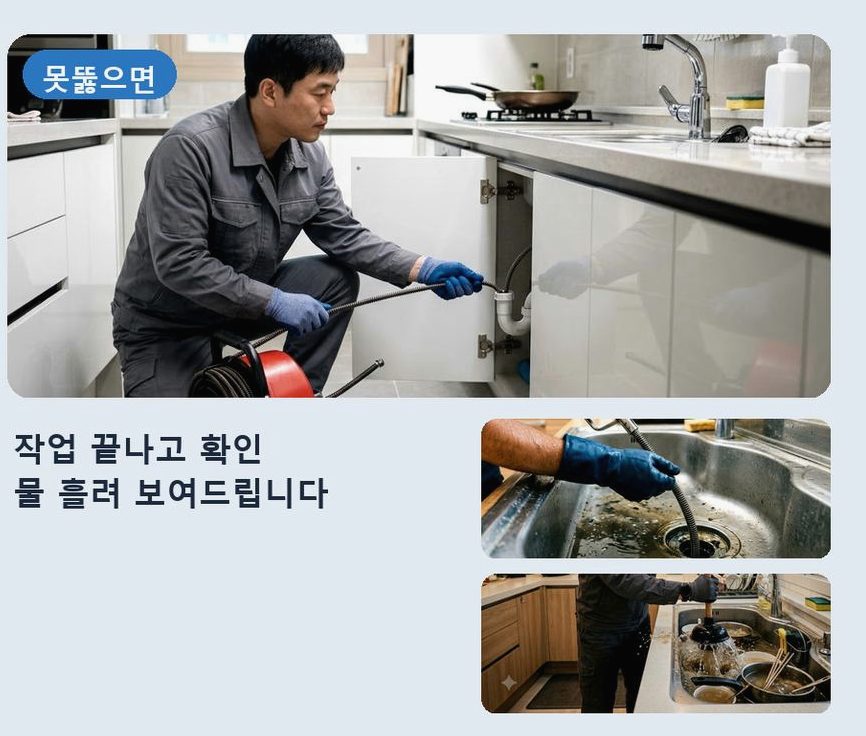옹진군 백령면가을리 정화조막힘 당일 처리 현장 작업 사진 - 배관해결사