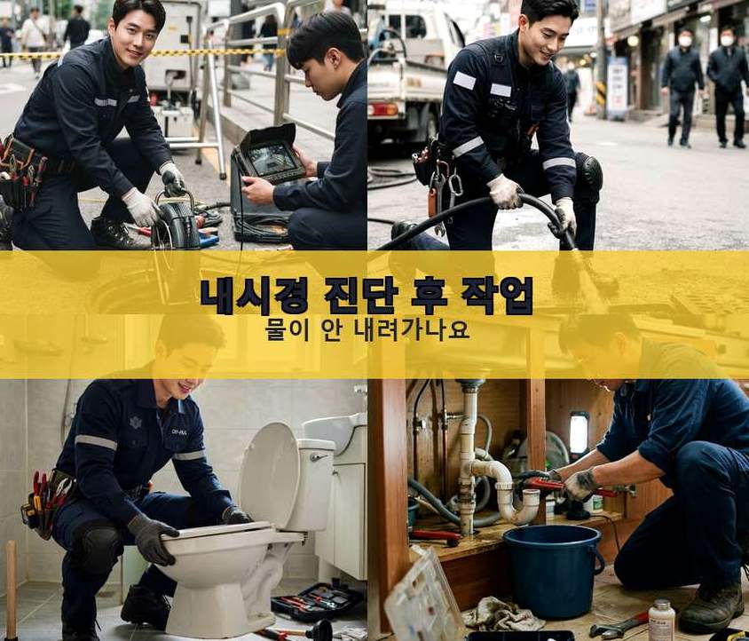 옹진군 백령면가을리 하수구막힘 24시 출동 현장 작업 사진 - 배관해결사