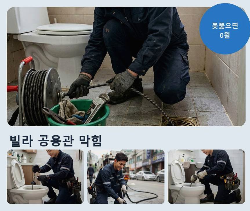 이천시 안흥동 하수구막힘 고압세척·관통 작업 모습