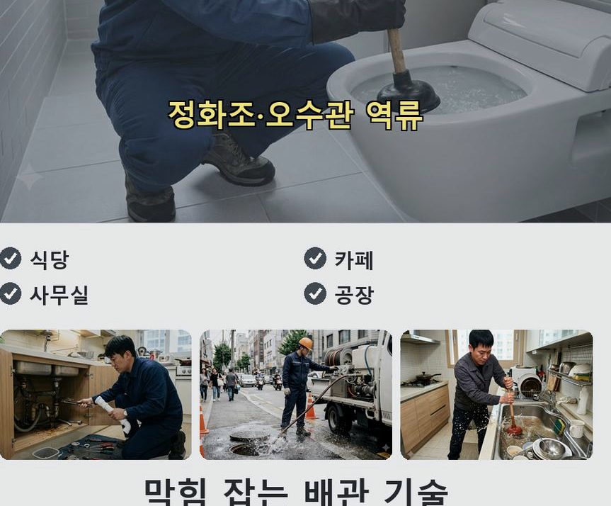 성남시분당구 삼평동 싱크대막힘 고압세척·관통 작업 모습
