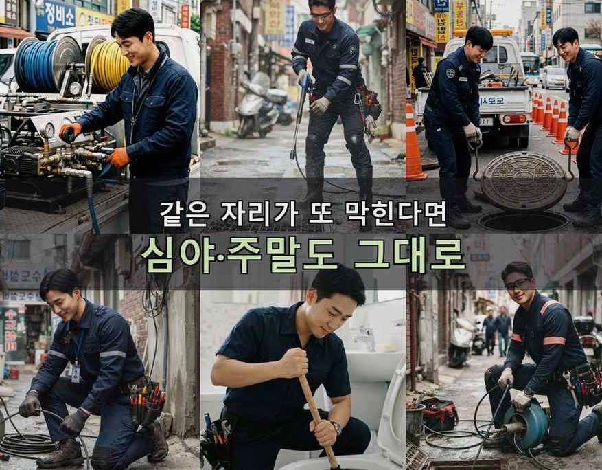 서울 강북구 삼양동 변기막힘 고압세척·관통 작업 모습