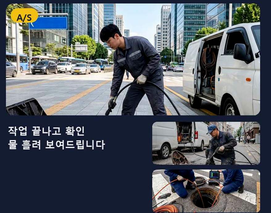 안양시동안구 범계동 세면대막힘 뚫음 현장 작업 사진 - 배관해결사