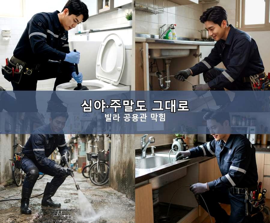 부천시소사구 범박동 배수구막힘 원인 진단 현장 작업 사진 - 배관해결사