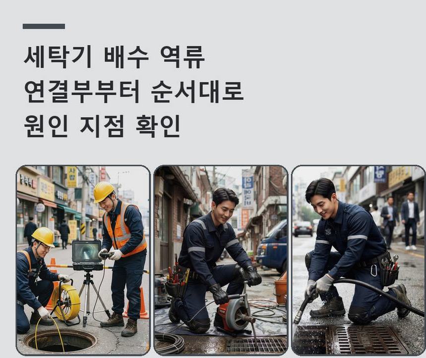 남양주시 별내동 주방 하수구막힘 야간 출동 현장 작업 사진 - 배관해결사