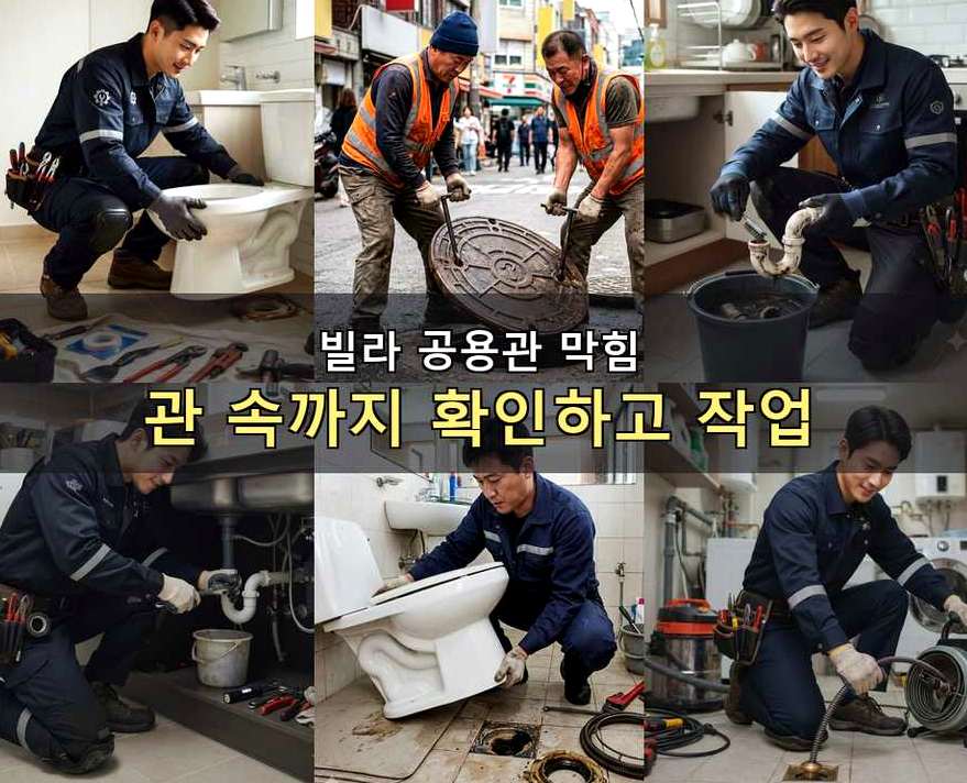 남양주시 별내면광전리 변기막힘 원인 진단 현장 작업 사진 - 배관해결사