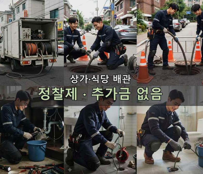 서울 중구 봉래동 배수구막힘 당일 처리 현장 작업 사진 - 배관해결사