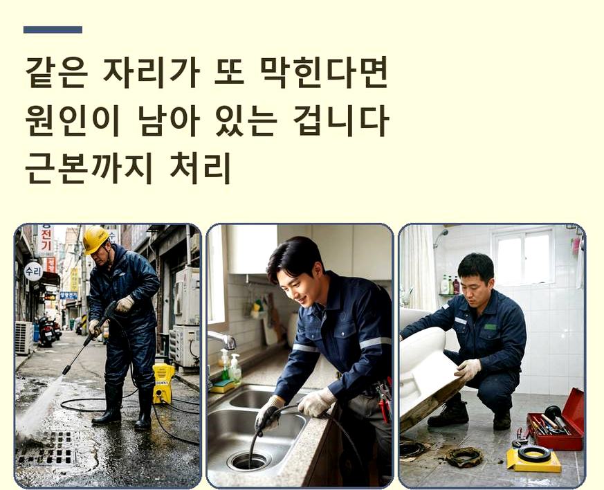 군포시 부곡동 변기막힘 가격 안내 현장 작업 사진 - 배관해결사