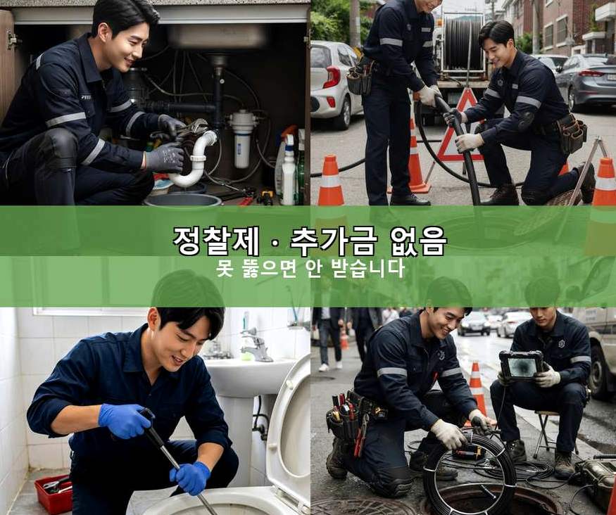 군포시 속달동 배수구막힘 고압세척·관통 작업 모습