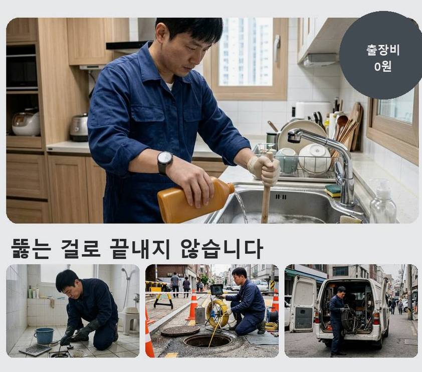 부천시소사구 송내동 세탁기 배수구막힘 가격 안내 현장 작업 사진 - 배관해결사
