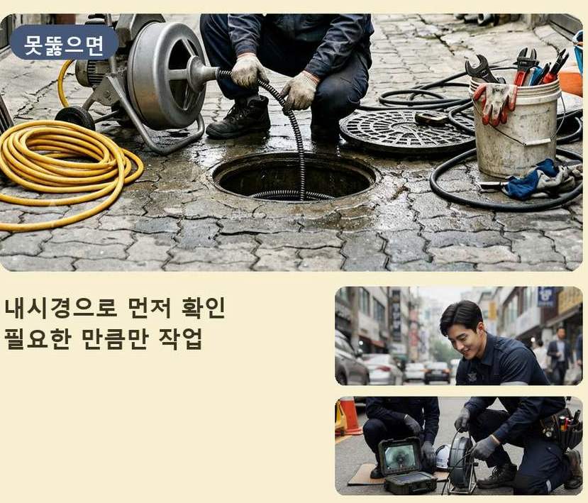 부천시소사구 송내동 고압세척 고압세척·관통 작업 모습
