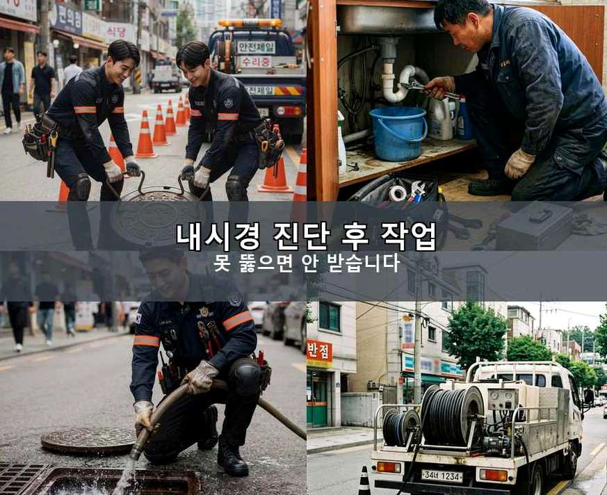 부천시소사구 송내동 정화조막힘 가격 안내 현장 작업 사진 - 배관해결사