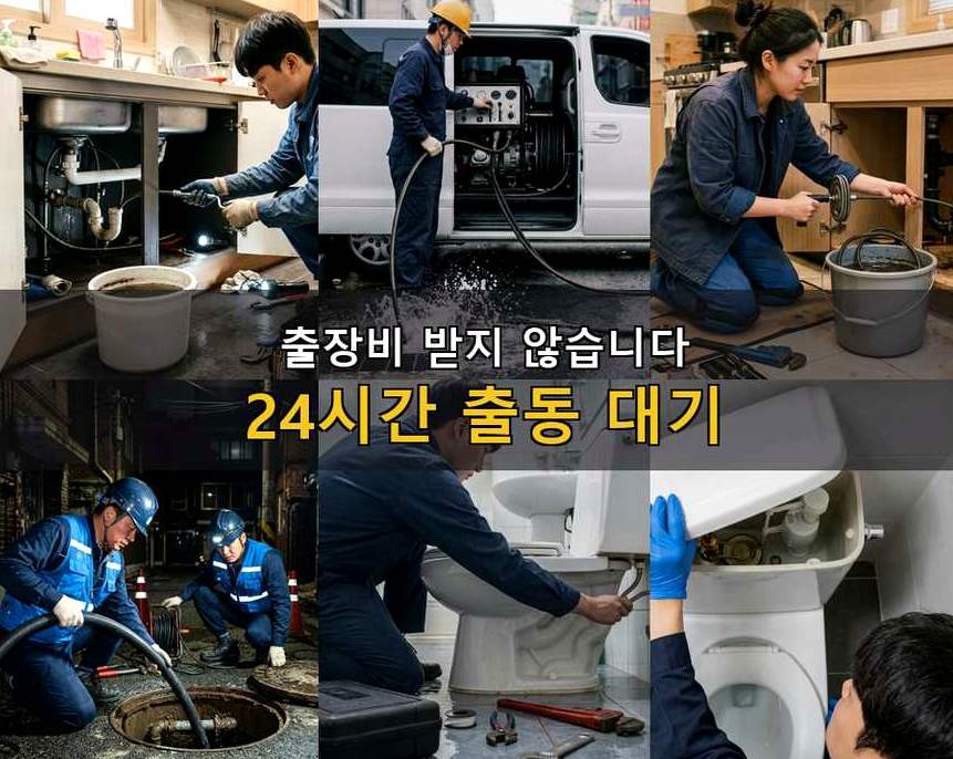 부천시소사구 송내동 하수구 역류 빠른 해결 현장 작업 사진 - 배관해결사